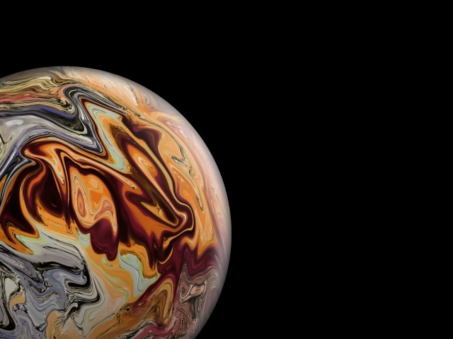 Разноцветный 3д шар на черном фоне