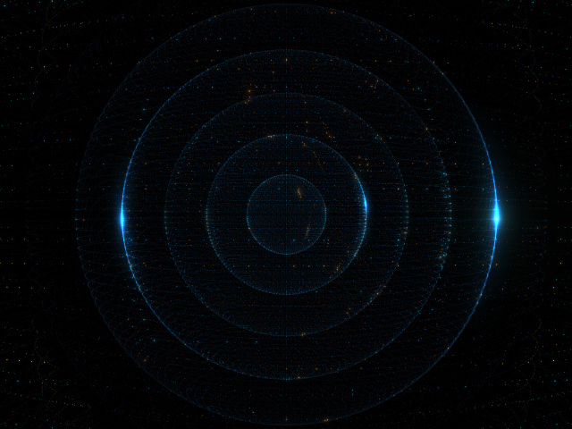 Неоновые круги на черном фоне 