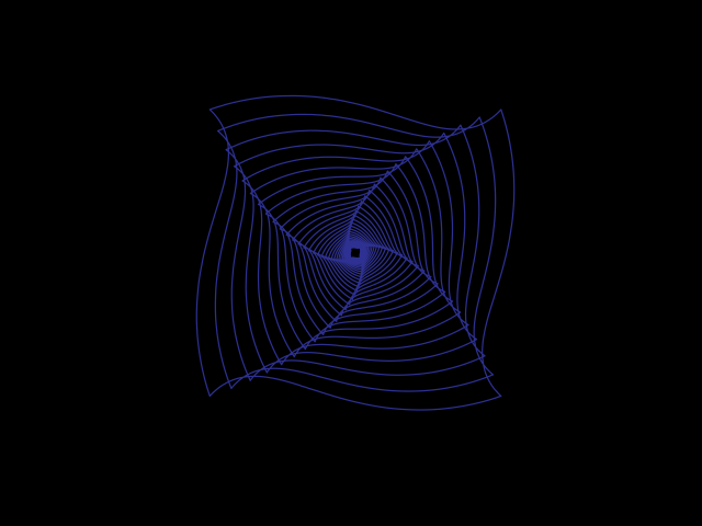 Фиолетовая фрактальная паутина на черном фоне