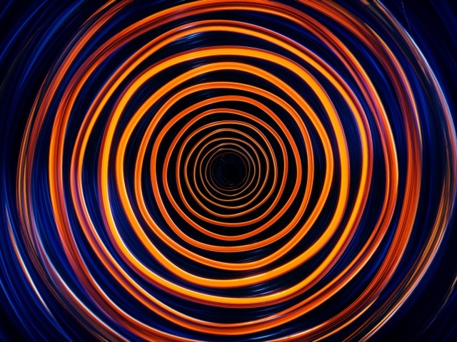 Оранжевая с голубым спираль 3д графика