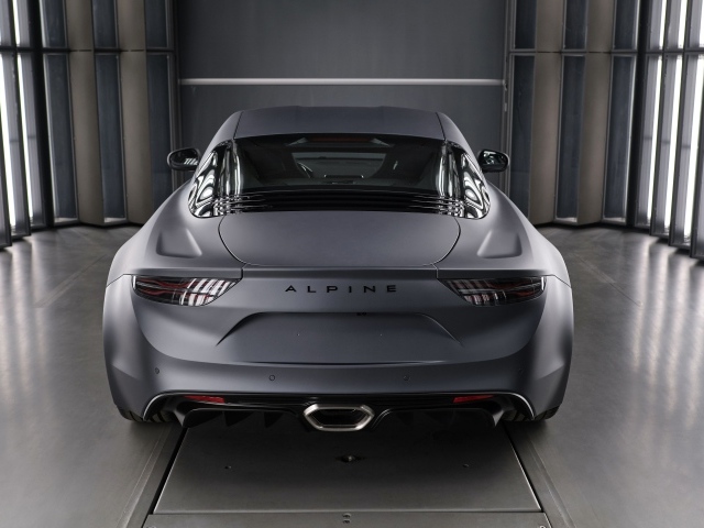 Серебристый автомобиль Alpine A110S, 2019 года вид сзади