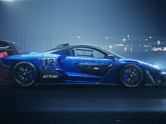 Гоночный автомобиль McLaren Senna GTR 2019 года вид сбоку