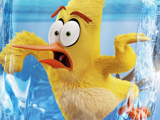 Желтая птица во льду мультфильм The Angry Birds в кино 2