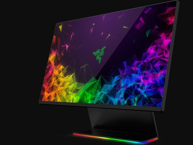 Игровой монитор Razer Raptor, CES 2019 года на черном фоне