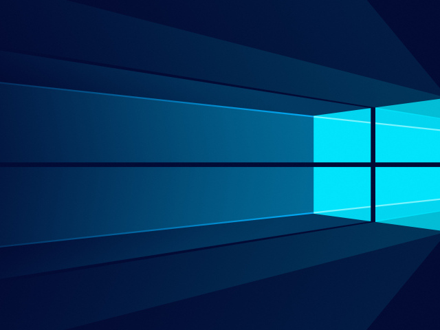 Окно Windows 10 на синем фоне
