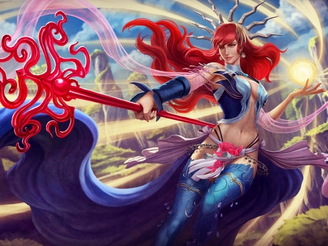 Фантастическая русалка с трезубцем в руках 