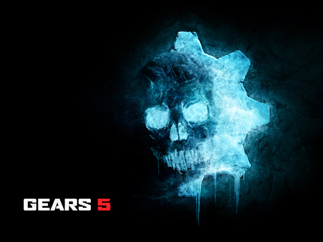Постер с черепом на черном фоне видеоигра Gears 5, 2019