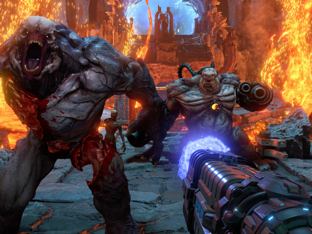 Кадр компьютерной игры DOOM Eternal, 2019
