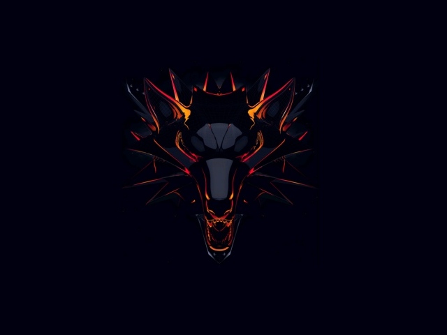 Логотип компьютерной игры Ведьмак на черном фоне