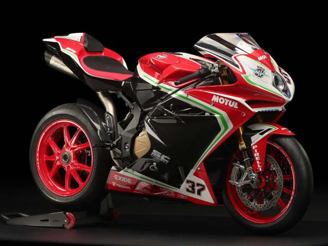 Спортивный мотоцикл Agusta F4 RC, 2019 года на сером фоне