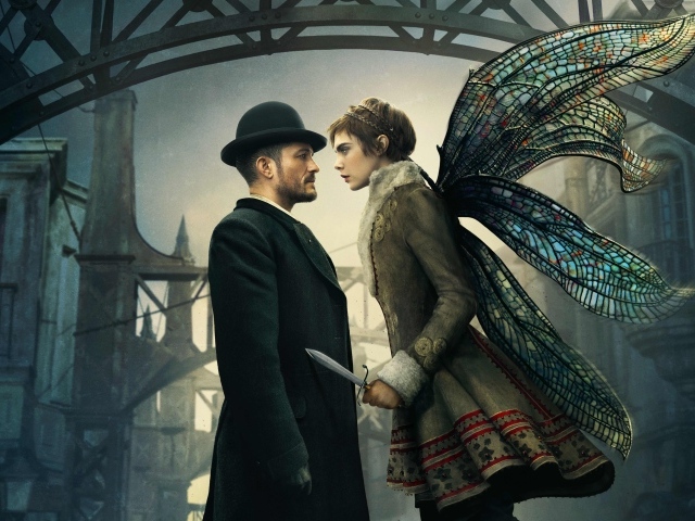 Орландо Блум и Кара Делевинь в фильме Карнивал Роу, 2019