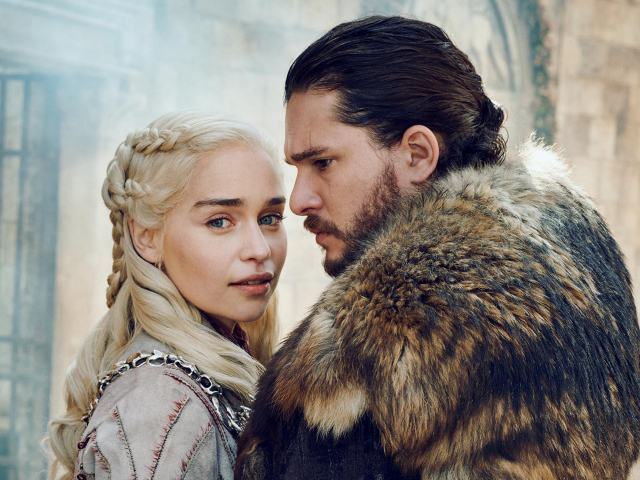 Персонажи фильма Игра престолов Джон Сноу и Дейенерис Таргариен