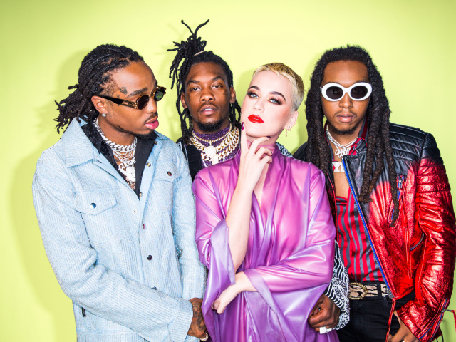 Музыкальная группа Migos и исполнительница Кэти Перри