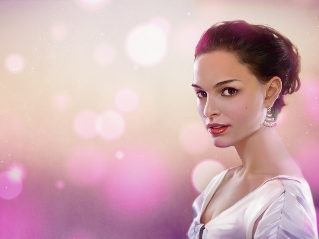 Красивая актриса Натали Портман, рисунок