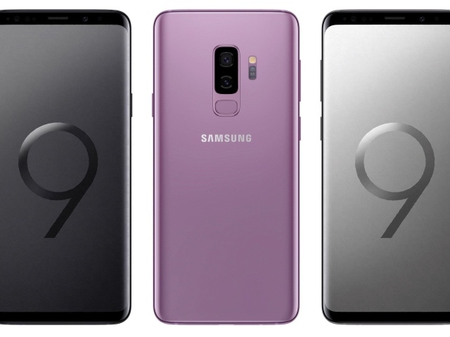 Смартфоны Samsung Galaxy S9 на белом фоне