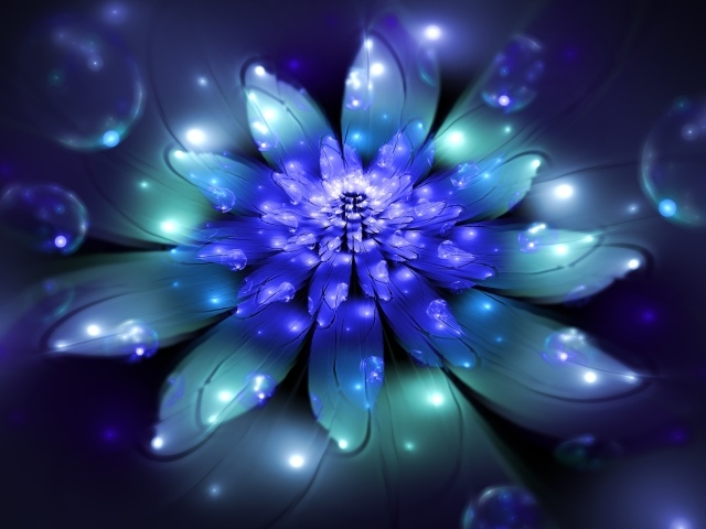 Красивый фантастический неоновый цветок 