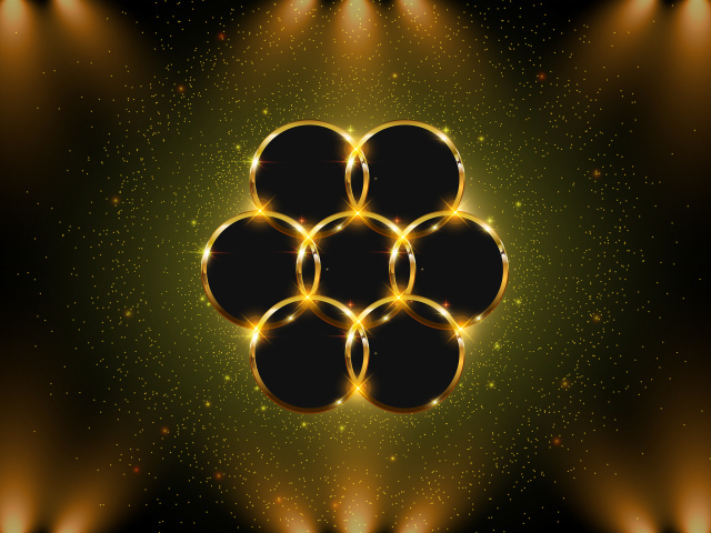 Красивый золотой цветок 3д графика