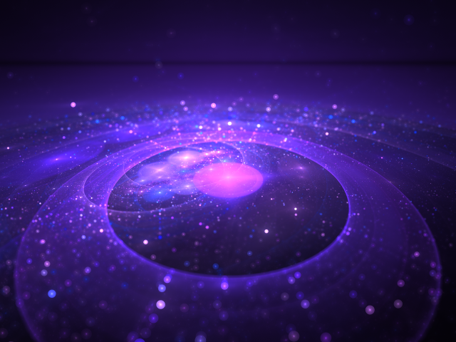 Красивый неоновый рисунок кругами на земле