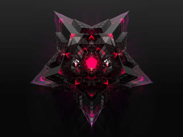 Красивая звезда на сером фоне 3д графика