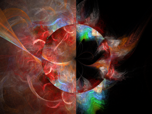 Круг с размытой краской на черном фоне