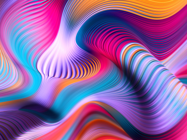 Разноцветные абстрактные волны крупным планом