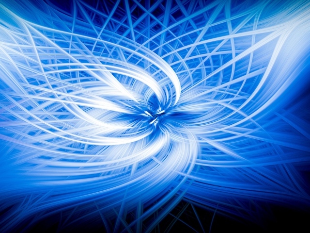 Неоновый голубой абстрактный цветок на черном фоне