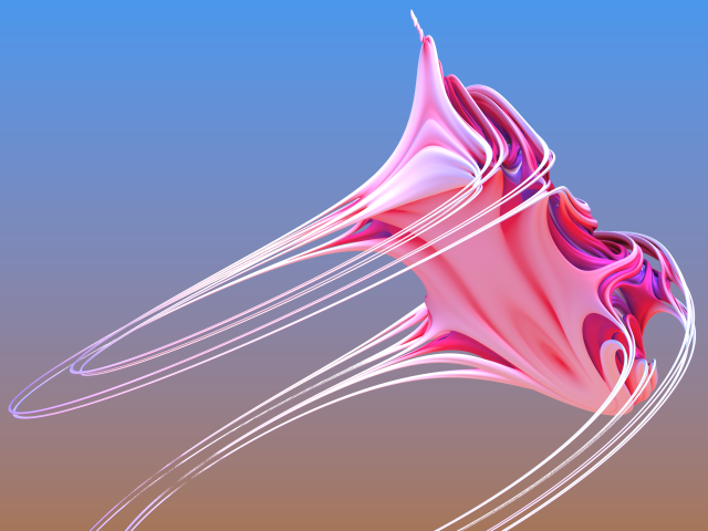 Розовый абстрактный рисунок на голубом фоне