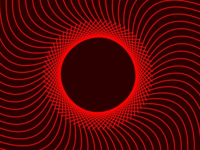 Красный абстрактный круг с линиями 