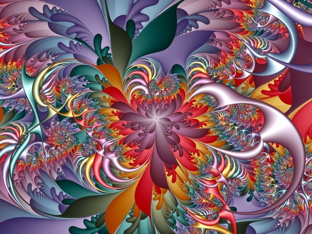 Необычный цветочный узор 3д графика 