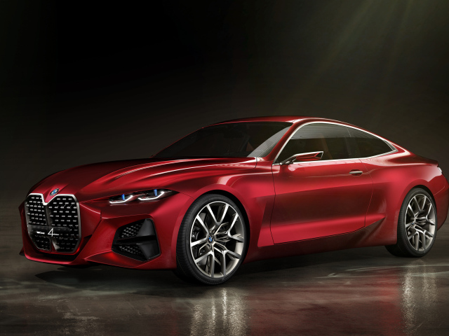 Красный автомобиль BMW Concept 4 2019 года 