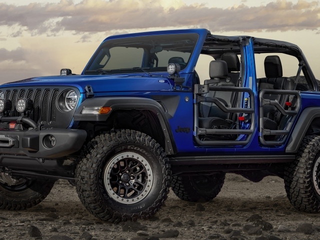 Синий  Jeep Wrangler Unlimited, 2020 года 