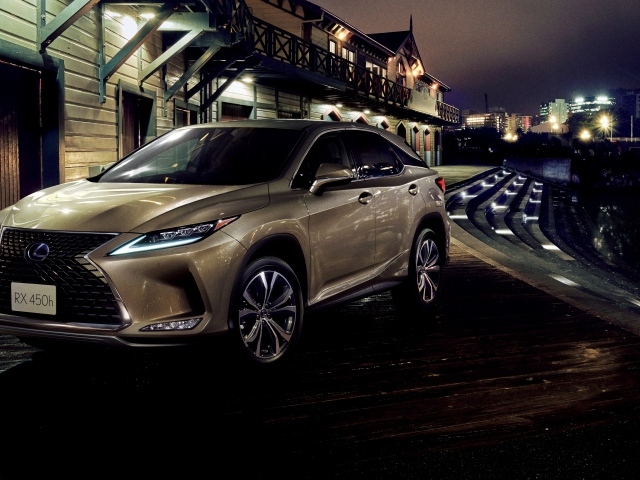 Автомобиль Lexus RX 450h 2019 года у воды