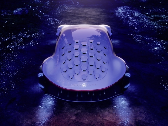 Футуристический автомобиль Mercedes-Benz VISION AVTR 2020 года с неоновой подсветкой 