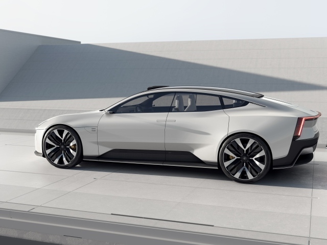 Автомобиль Polestar Precept 2020 года на фоне серой стены