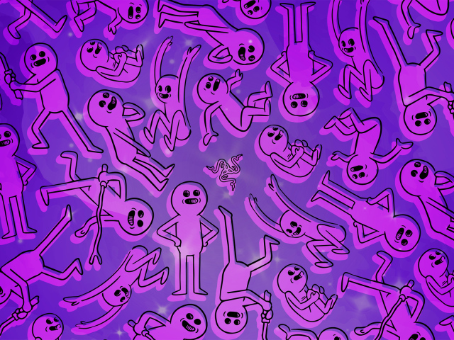 Розовые человечки фон  Razer