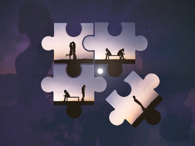 Пазлы с влюбленной парой 