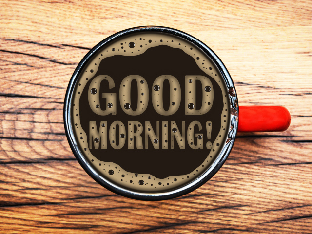 Надпись Доброе утро на кофейной пенке 