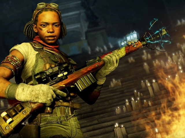 Девушка из компьютерной игры Zombie Army 4: Dead War