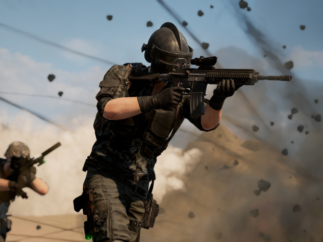 Солдаты в бою из компьютерной игры PUBG
