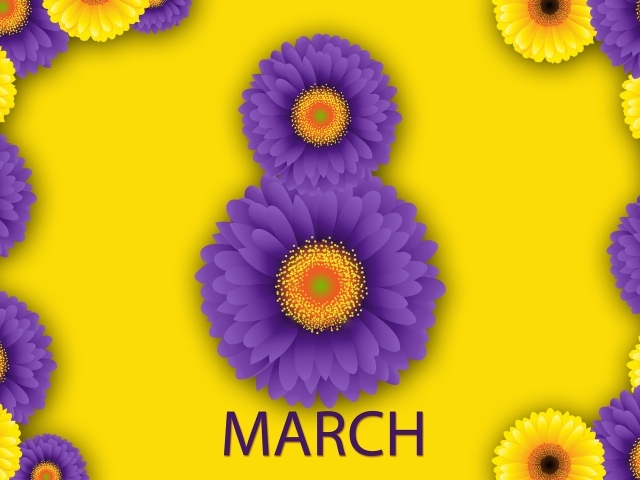 Восьмерка из цветов на Международный женский день