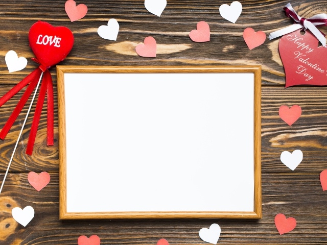 Шаблон открытки на День Святого Валентина 14  февраля