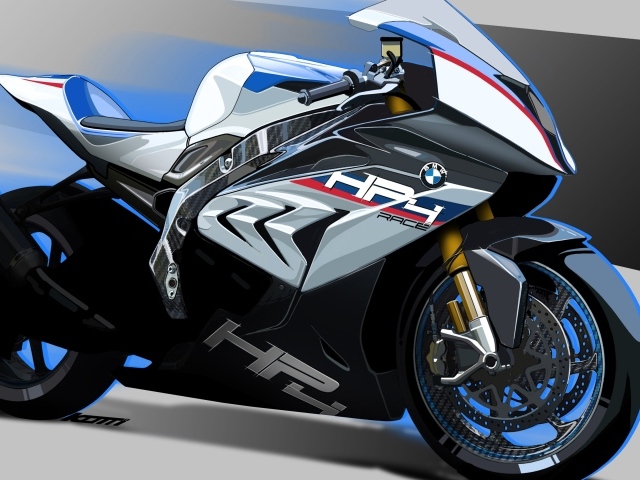 Гоночный мотоцикл BMW HP4  крупным планом