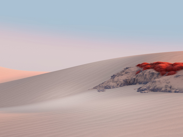 Пустыня с желтым песком на фоне голубого 