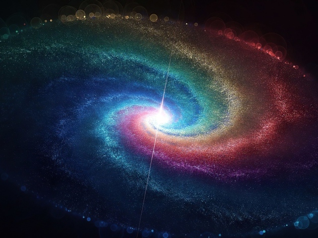 Фантастическая космическая спираль с неоновым светом