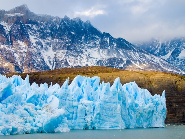 Голубой ледник у горы Патагония, Чили 