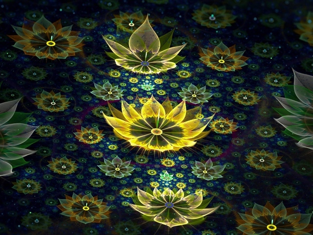 Красивые 3д цветы на черном фоне