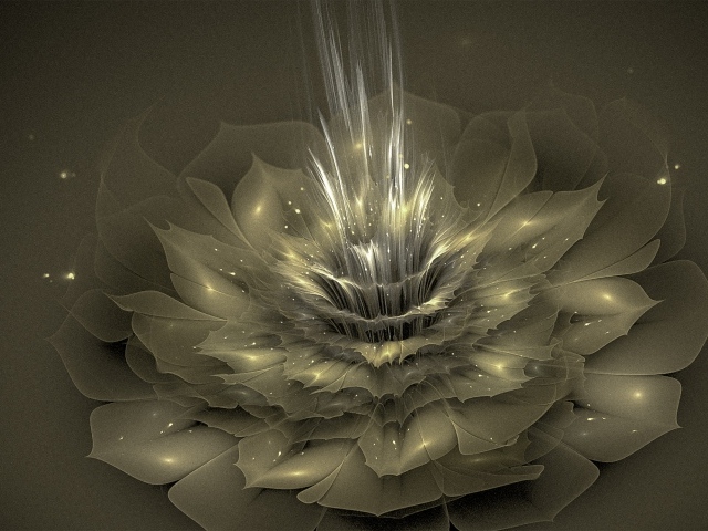 Красивый золотой цветок с блеском 3д графика