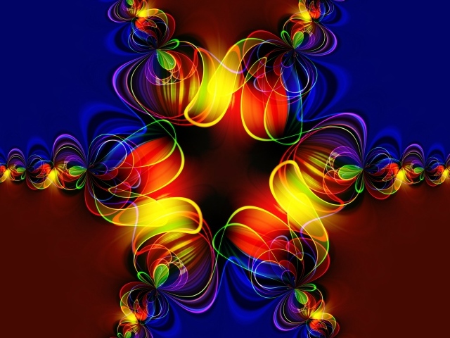 Красивый разноцветный симметричный цветок