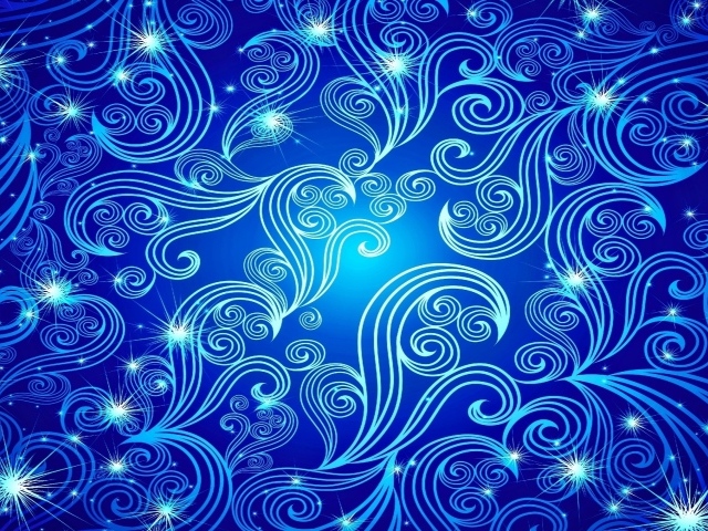Красивые неоновые волны на голубом фоне 
