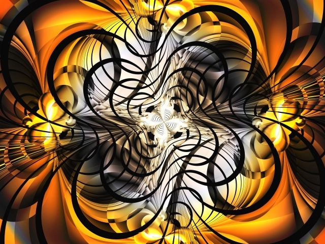 Черно- оранжевый абстрактный рисунок 